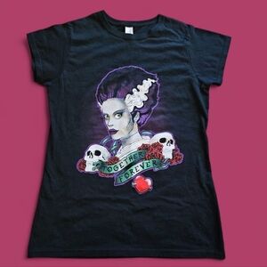 Bride Of Frankenstein MD "Together Forever" Black Short-Sleeved Tee